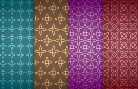 Set of 4 pattern vintage backgrounds for designのイラスト素材