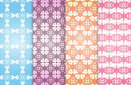 Set of 4 pattern vintage backgrounds for designのイラスト素材