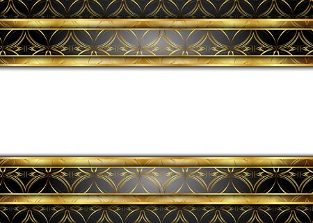 Golden and dark vintage. Blank for message or text.のイラスト素材