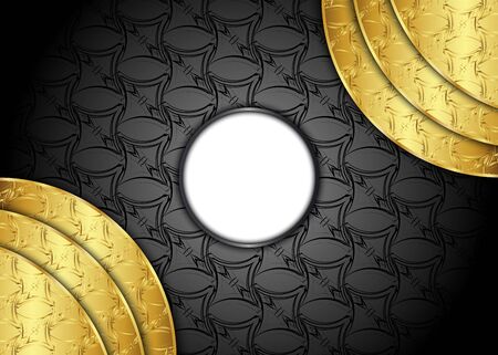 Golden and dark vintage wallpaper. Blank for message or text.のイラスト素材