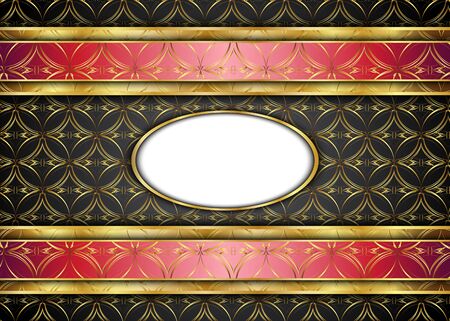 Golden and dark vintage. Blank for message or text.のイラスト素材