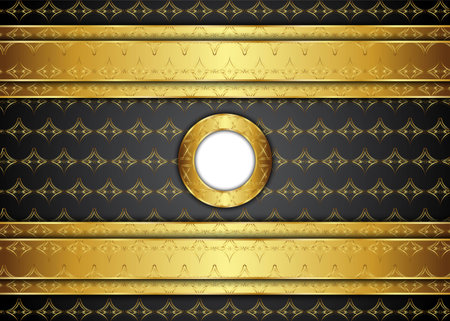 Golden and dark vintage background. Blank for message or text.Certificate.のイラスト素材