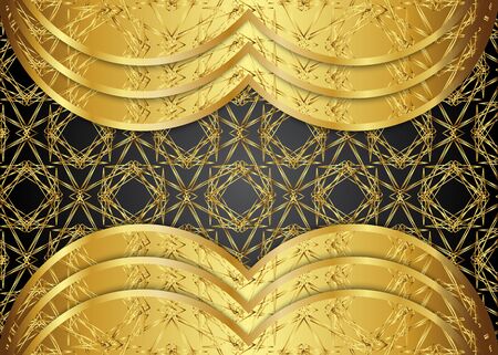 Golden and dark vintage background. Blank for message or text.Certificate.のイラスト素材