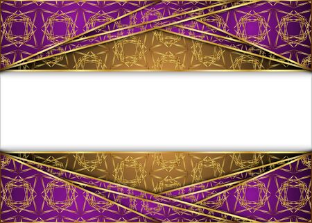Golden and dark vintage background. Blank for message or text.Certificate.のイラスト素材