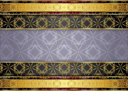 Golden and dark vintage background. Blank for message or text.Certificate.のイラスト素材