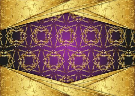Golden and dark vintage background. Blank for message or text.Certificate.のイラスト素材
