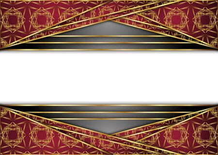 Golden and dark vintage background. Blank for message or text.Certificate.のイラスト素材