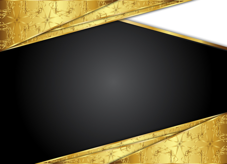 Golden and dark vintage background. Blank for message or text.Certificate.のイラスト素材