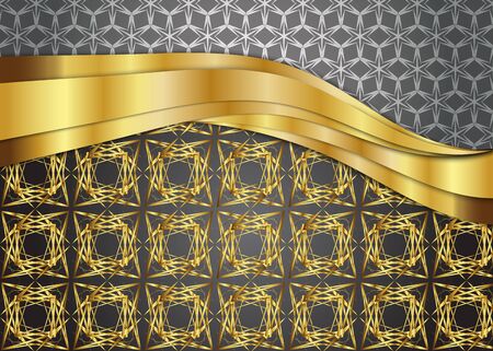 Golden and dark vintage layout for cards.のイラスト素材
