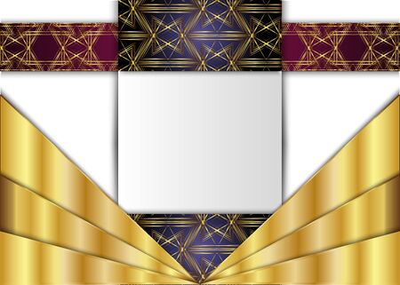 Golden and dark vintage background. Blank for message or text.Certificate.のイラスト素材
