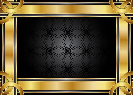 Golden and Dark vintage background. Blank for message or text.Certificate.のイラスト素材