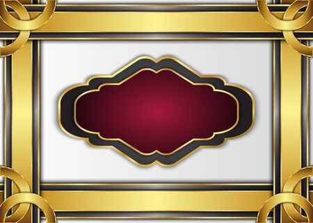 Golden and Dark label vintage background. Blank for message or text.のイラスト素材