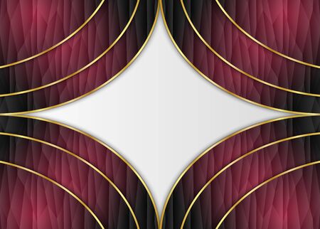 Golden and polygon background. Blank for message or text.Certificate.のイラスト素材