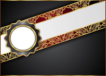 Vintage label and dark golden background. Blank for message or text.のイラスト素材