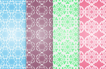Set of 4 pattern vintage backgrounds for designのイラスト素材