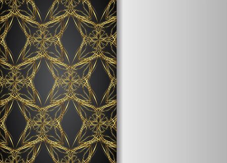 Golden and Dark vintage pattern.blank for message or text.のイラスト素材