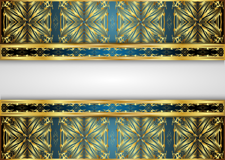 Golden and Dark vintage pattern.blank for message or text.のイラスト素材
