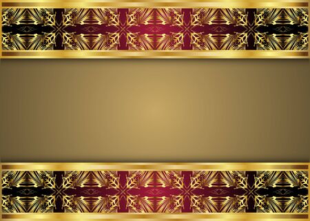 Golden and Dark vintage Background.のイラスト素材