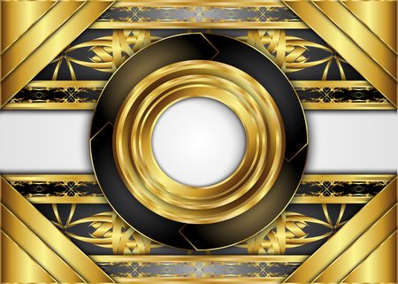 Golden and Dark vintage Background.blank for message or text.のイラスト素材
