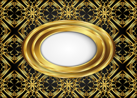 Golden and Dark vintage Background.blank for message or text.のイラスト素材
