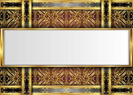 Golden and Dark vintage Background.blank for message or text.のイラスト素材