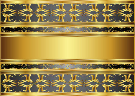 Golden and Dark vintage Background.blank for message or text.のイラスト素材
