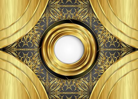 Golden and Dark vintage Background.blank for message or text.のイラスト素材
