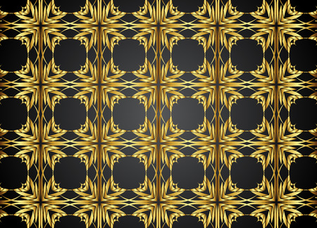 Golden and dark vintage pattern.のイラスト素材