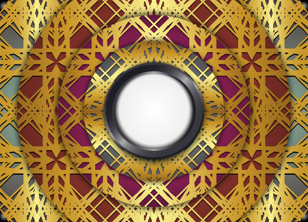 Golden and dark blank template for message or text.のイラスト素材