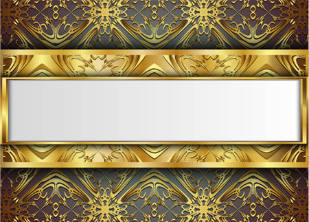 Circle label with seamless pattern. Blank for message or text.のイラスト素材