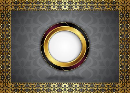 Circle label with seamless pattern. Blank for message or text.のイラスト素材