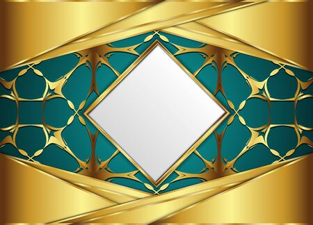 Golden diamond  label with Blank for message or text.のイラスト素材