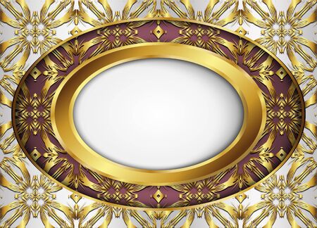 Circle label with vector background.Blank for message or text.のイラスト素材