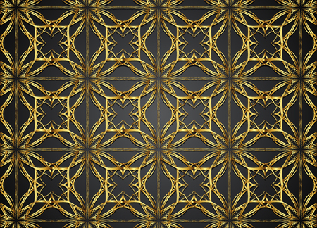 Golden and dark seamless vector background.のイラスト素材