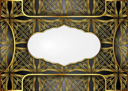 Golden and dark background. Blank for message or text.のイラスト素材