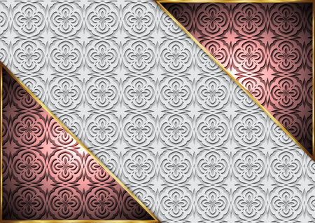Golden line image For various designs.Blank for message or text.のイラスト素材