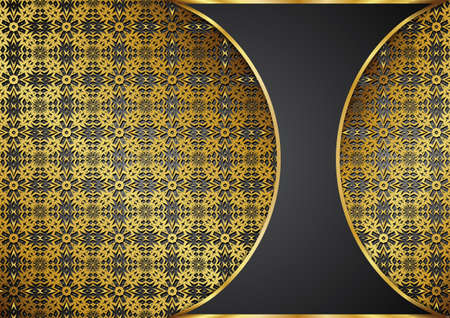 Golden and dark background for various designs.Blank for message or text.のイラスト素材