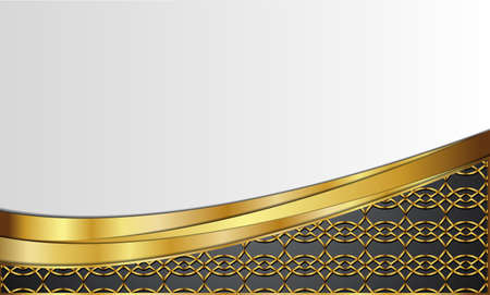 Golden line image For various designs.Blank for message or text.のイラスト素材