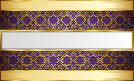 Golden label and dark background for various designs.Blank for message or text.のイラスト素材