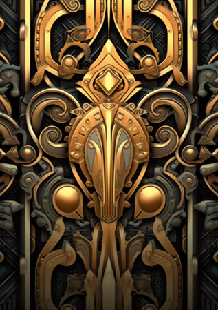 3D illustration of metal and wood background for creative design work. generative AIの素材