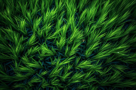 Green grass texture background. Abstract nature background. Close up of green grass. Generative AI.の素材
