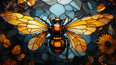 3d illustration of abstract geometric composition,digital art works.  Generative AI.の素材