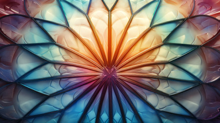 3D surreal illustration. Sacred geometry. Mysterious psychedelic relaxation pattern. Fractal abstract texture. Digital artwork graphic astrology magic. Generative AI.の素材