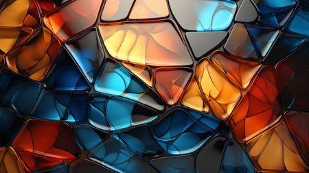 Colorful glass mosaic background.  Generative AI.の素材