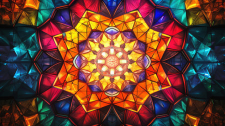 Colorful kaleidoscope background. Abstract kaleidoscope background. Generative Ai.の素材