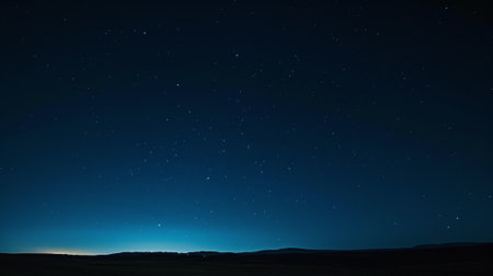 Night sky with stars and milky way. Long exposure photo. Generative Ai.の素材