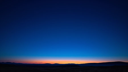 Sunset in the mountains. Landscape with mountains and blue sky. Generative Ai.の素材