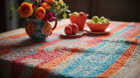 Cup of coffee and flowers on the table in the morning.の素材