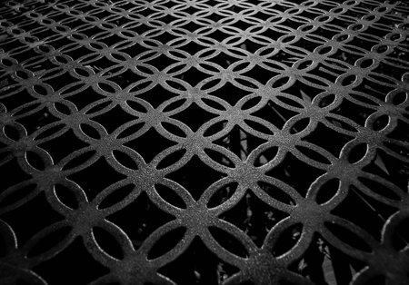 Iron table black and white close-upの写真素材