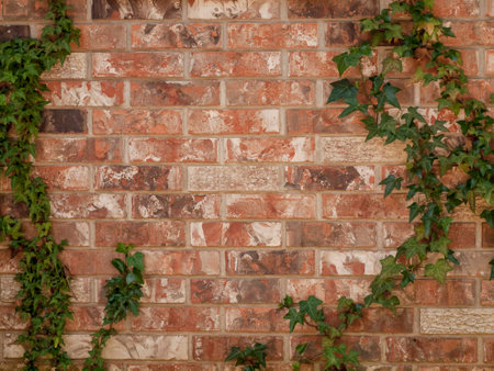 Ivy on brickwall.の写真素材